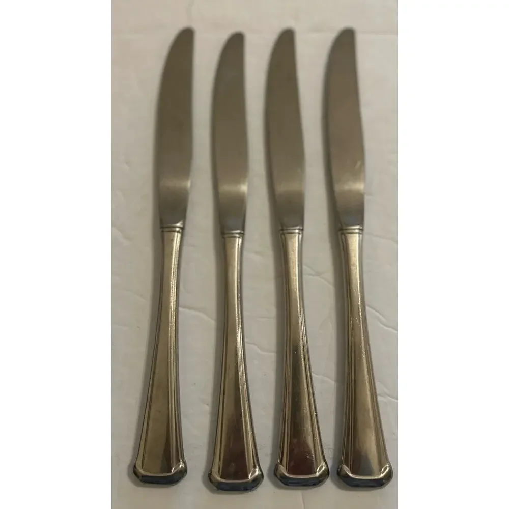 Vtg Oneida Maestro St Leger Aberdeen Stainless‎ Flatware Dinner Knives Set Of 4